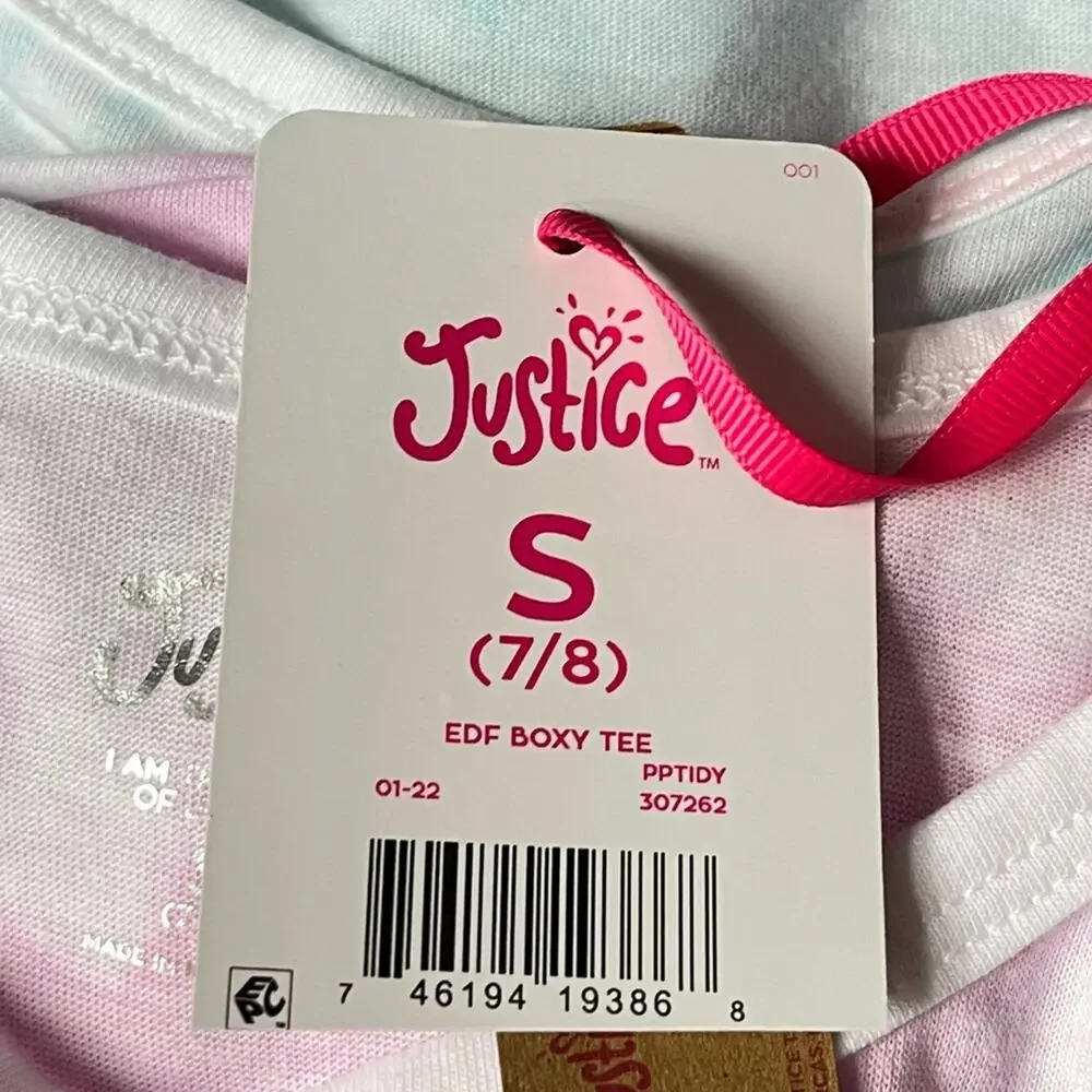 Justice 3 Tie Dye Graphic Tees Mutlicolor Size Small